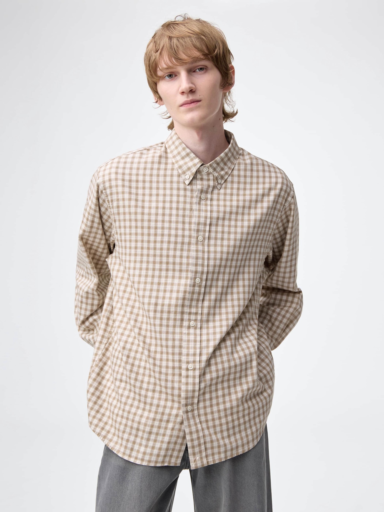 Unisex Cotton Checked Shirt | GU US