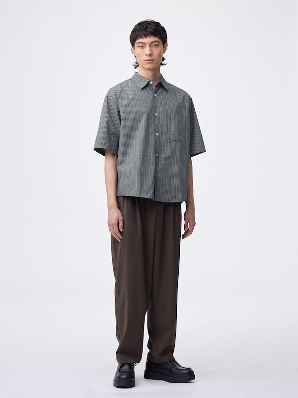 Broadcloth Oversized Checked Shirt | HalfSlv