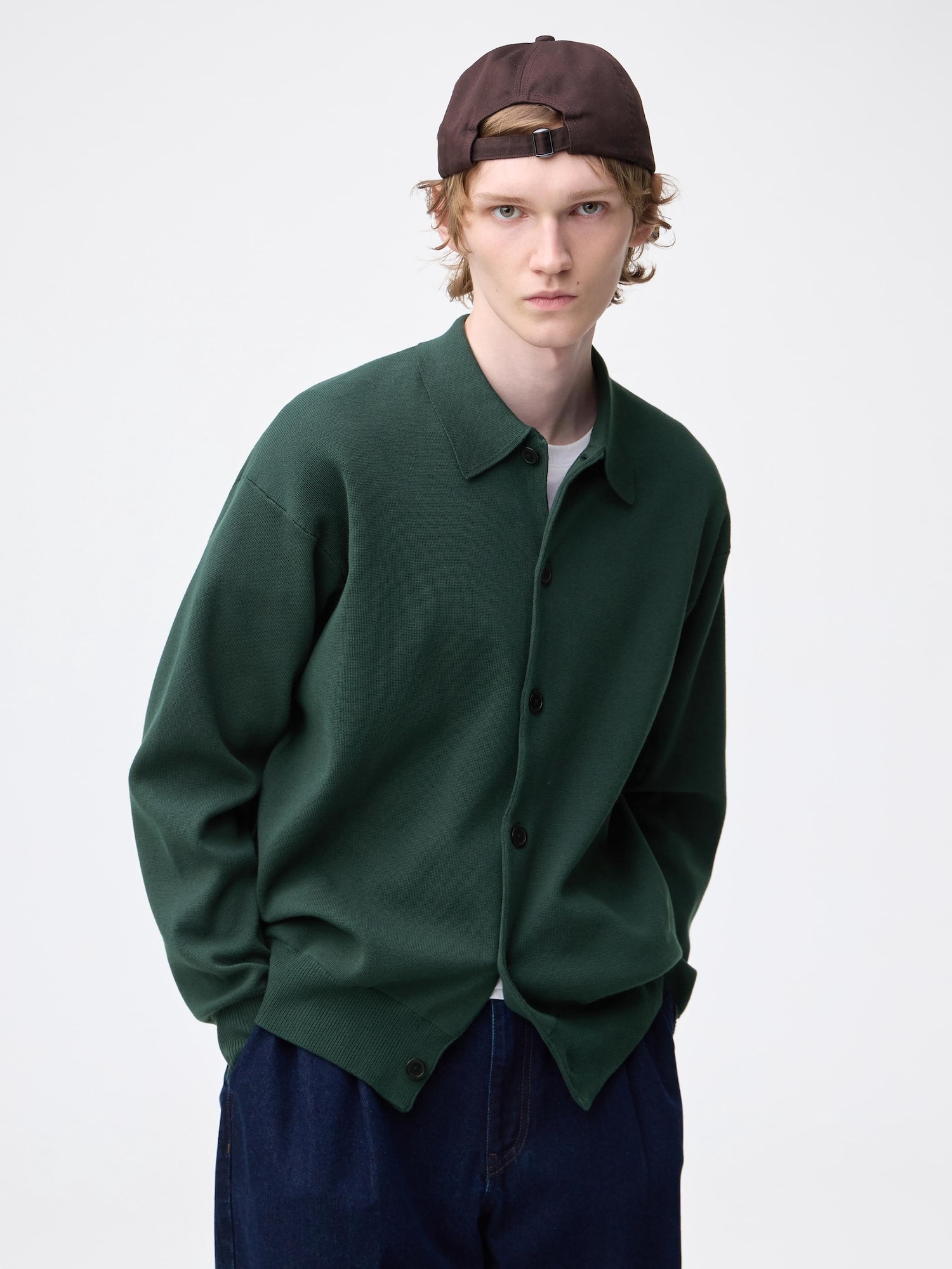 トップス A.PRESSECotton Knit Polo Collar Cardigan A.PRESSE 
