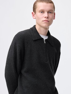 Puffy Touch Knit Half-Zip Pullover