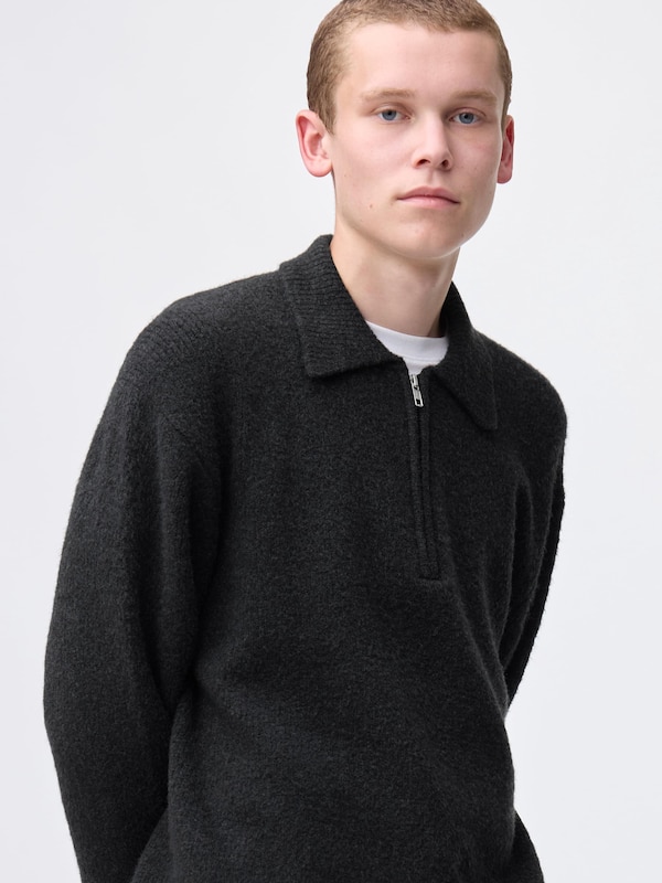 Puffy Touch Knit Half-Zip Pullover