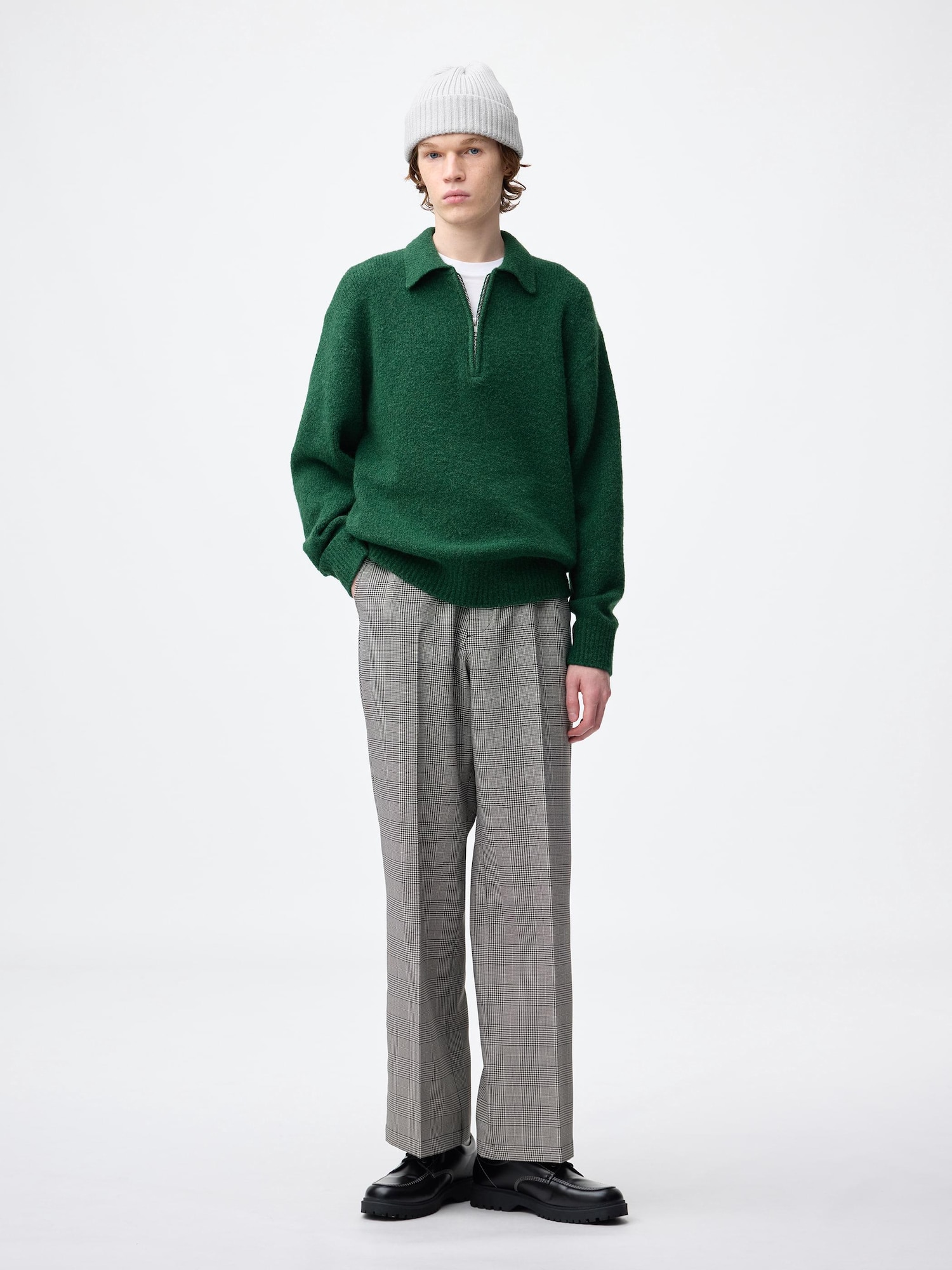 Puffy Touch Knit Half-Zip Pullover | GU US