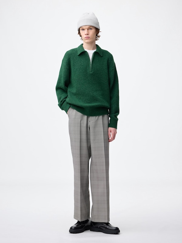 Puff Knit Half-Zip Pullover