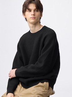 Rib Stitched Crew Neck Sweater