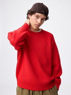 Rib Stitched Crew Neck Sweater