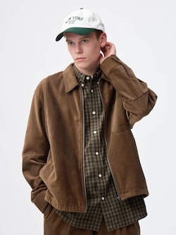 Corduroy Zip-Up Shirt Jacket