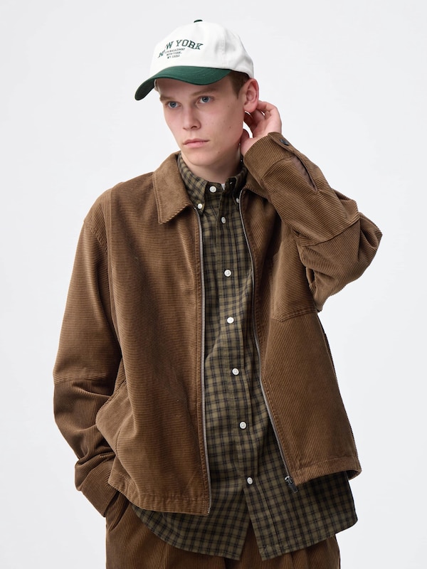 Corduroy Zip-Up Shirt Jacket