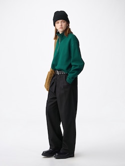 Chino Barrel Leg Pleated Pants