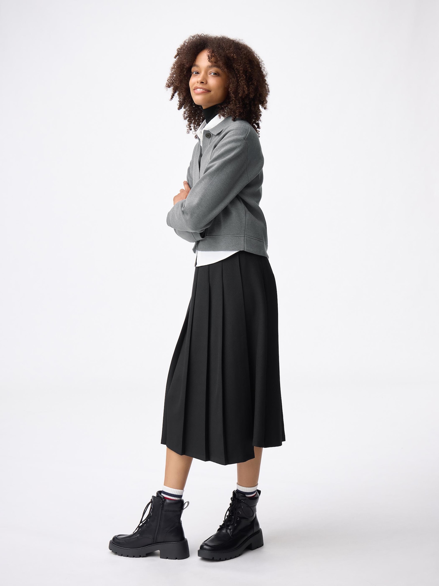 Women's Wrap Pleated Midi Skirt | GU US