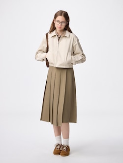 Wrap Pleated Midi Skirt