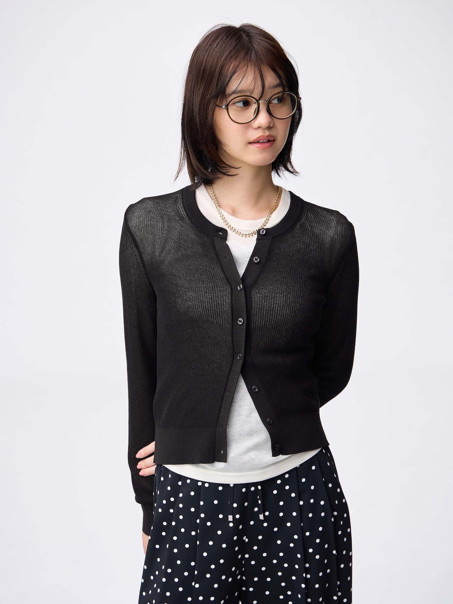 enofイナフ　sheer cardigan ブラック Women's Sheer cardigan with bra detail | Black | Diesel