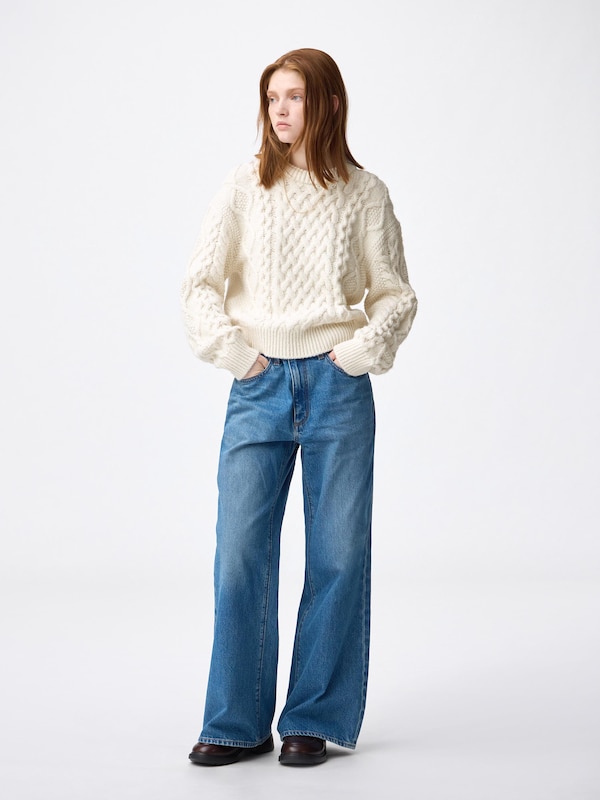 Cable Crew Neck Knitted Pullover