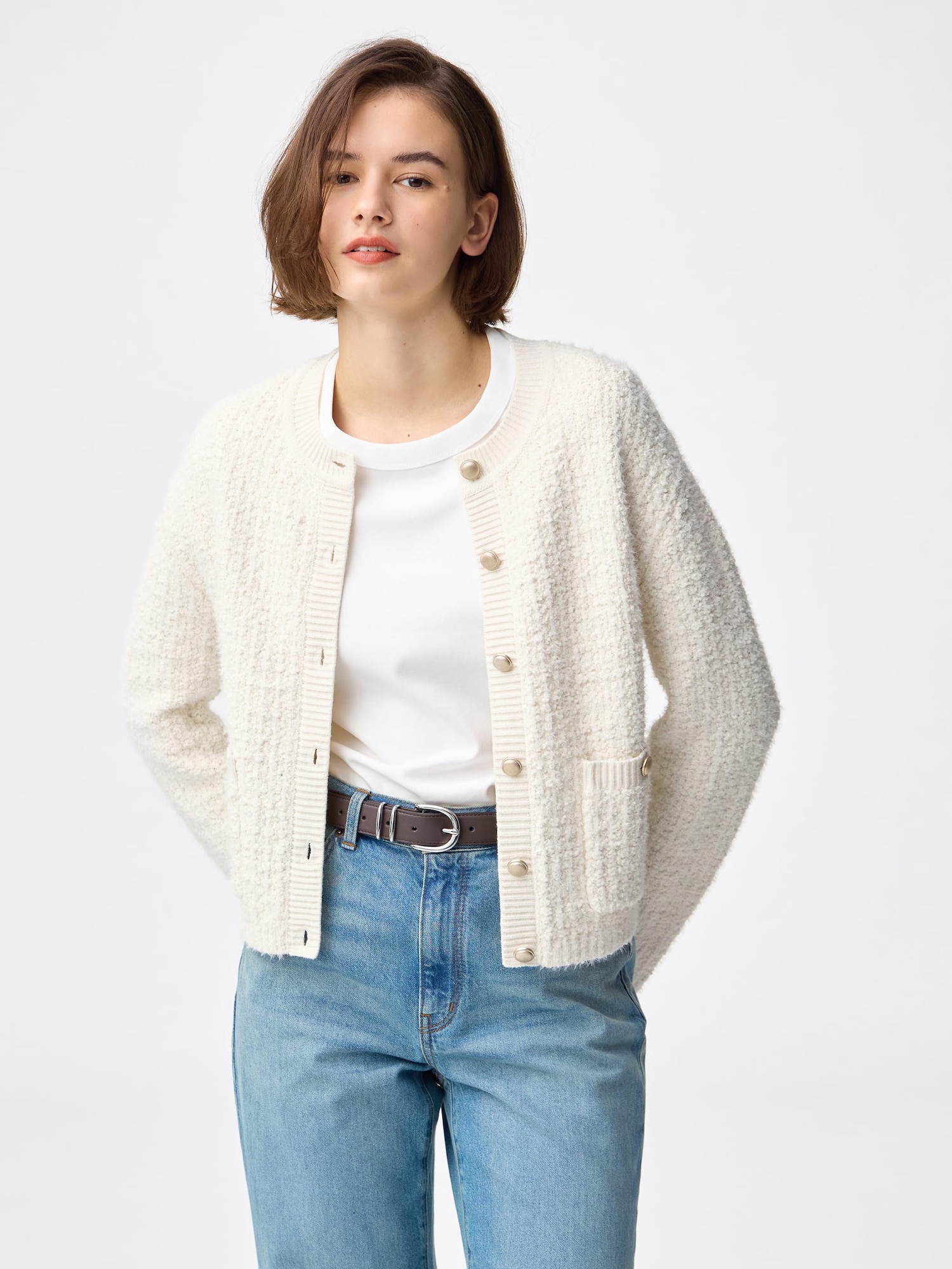 Tweedy Knitted Cardigan | GU US