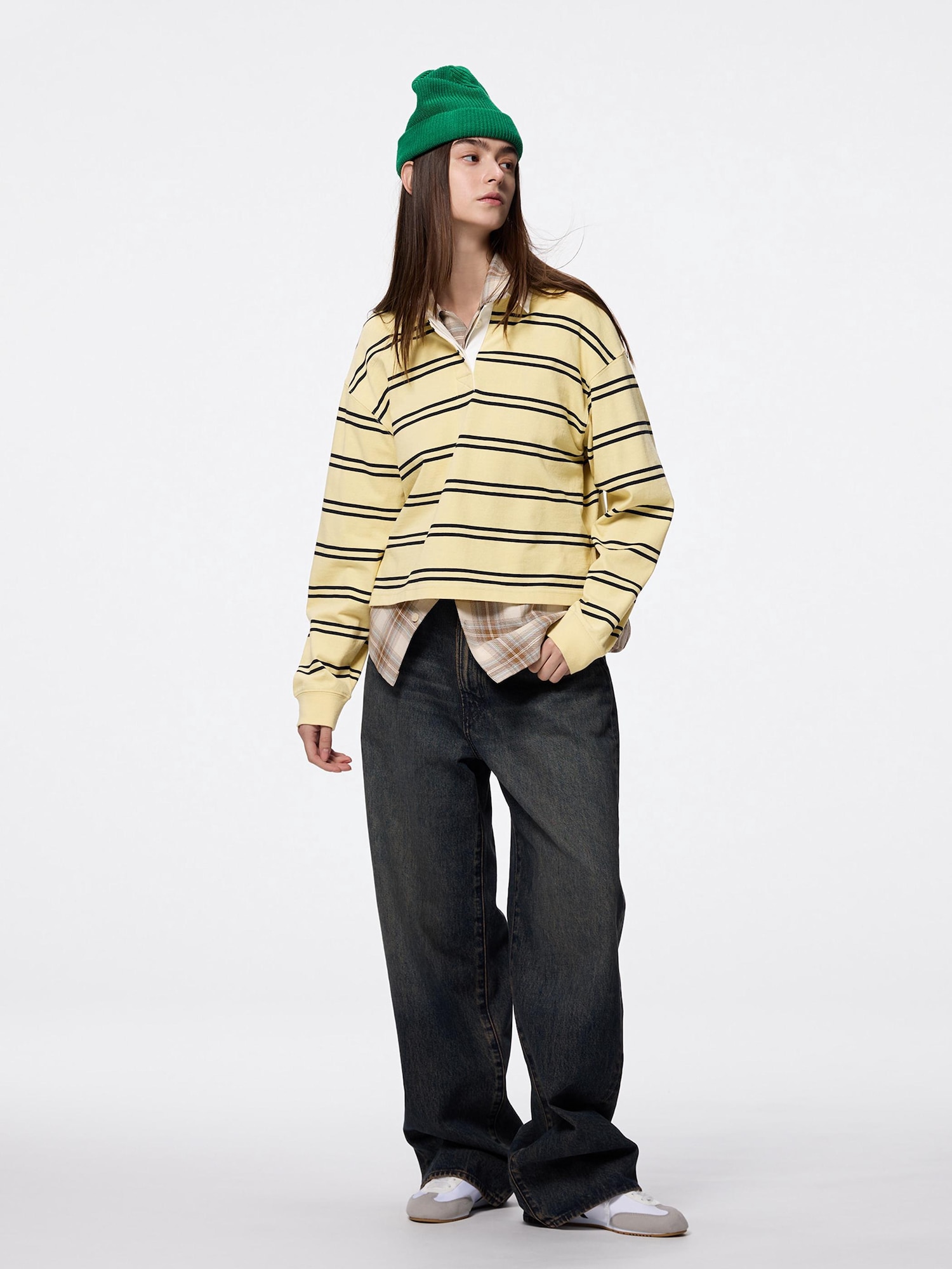 Striped Rugger Shirt | Long | GU US Striped Rugger Shirt | Long | GU US