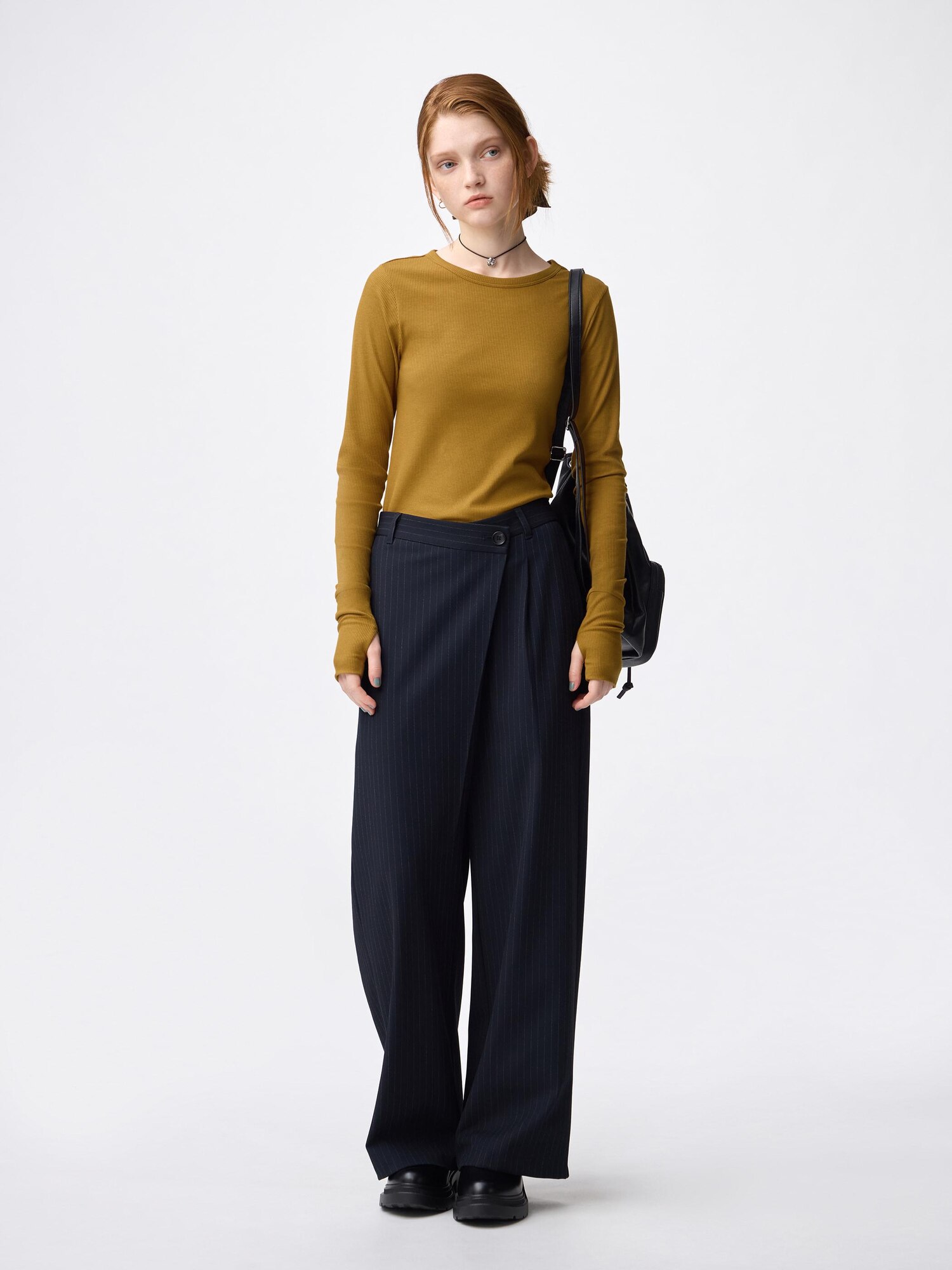 warm RIBカットソー 女裝Warm Ribbed Crew Neck T-shirt/L - GU香港
