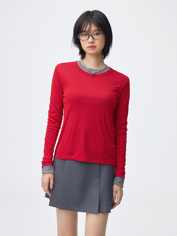 Soft Sheer Crew Neck T-Shirt | Long