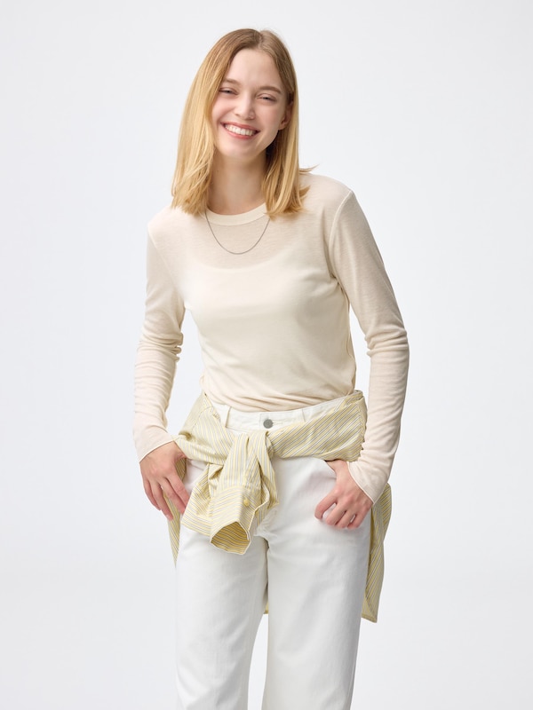 Soft Sheer Crew Neck T-Shirt | Long