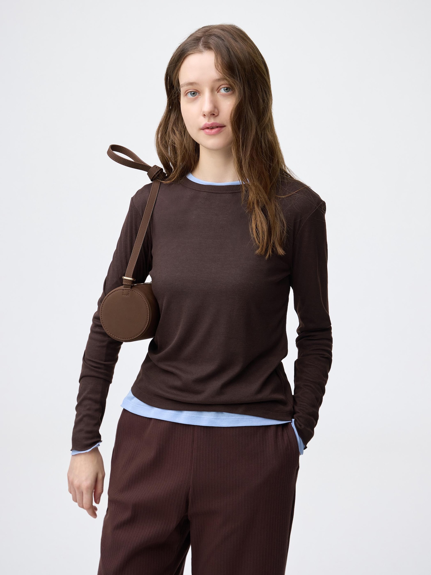 Soft Sheer Crew Neck T-Shirt | Long | GU US