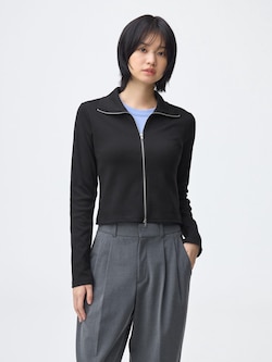 Ribbed Double-Zip Cardigan