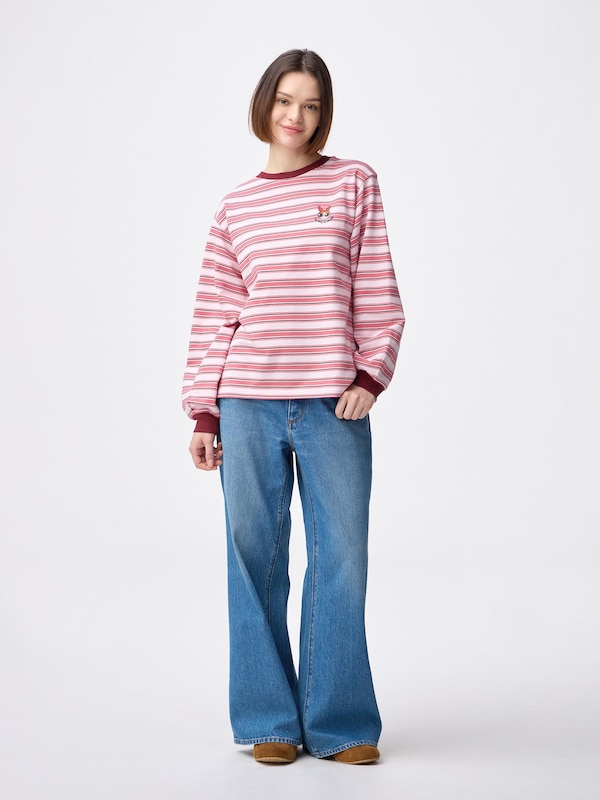 Light Weight Sweat Striped T-Shirt | Long | THE POWERPUFF GIRLS
