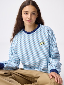 Light Weight Sweat Striped T-Shirt | Long | THE POWERPUFF GIRLS