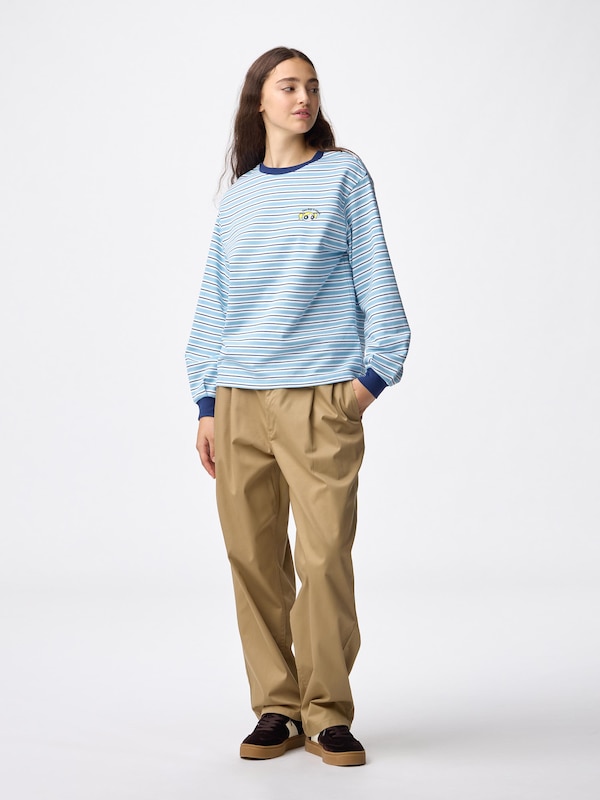 Light Weight Sweat Striped T-Shirt | Long | THE POWERPUFF GIRLS