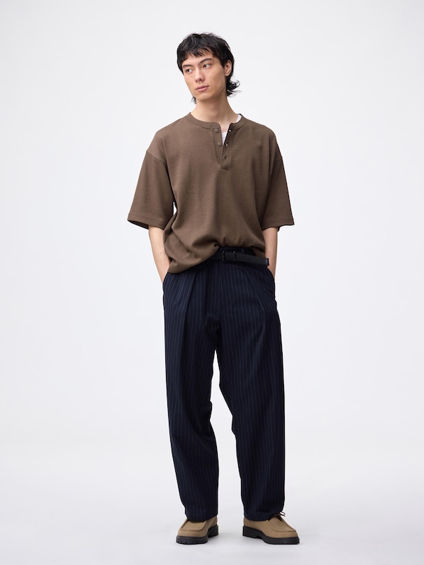 Boxy Henley Neck T-Shirt | HalfSlv