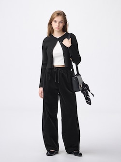 Corduroy Barrel Leg Relaxed Pants