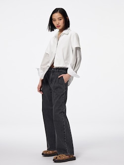 Denim Pleated Trousers
