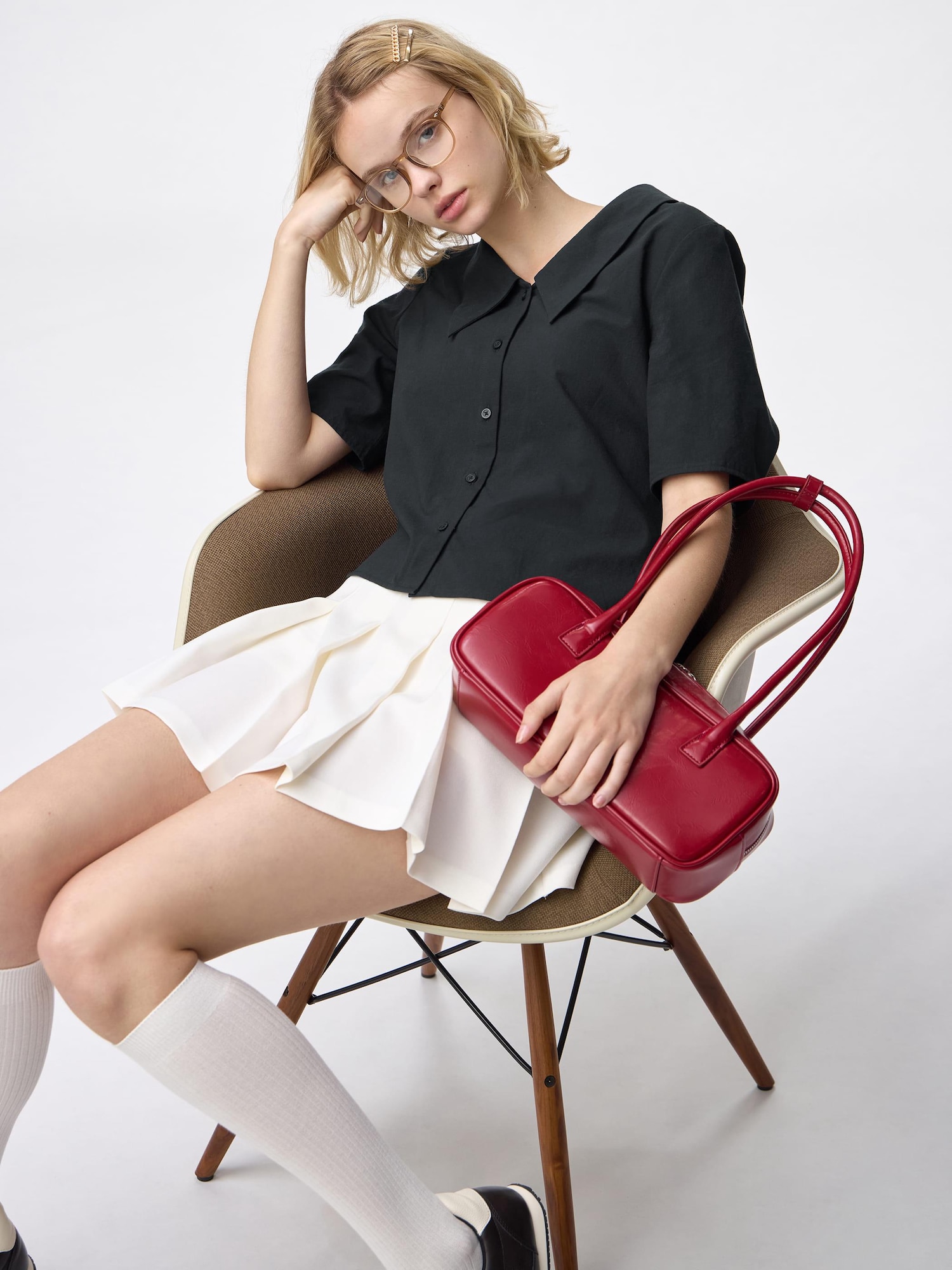 Her lip to Big Collar Tuck Blouse　Mサイズ Big Collar Tuck Blouse（シャツ/ブラウス）｜Her lip to（ハー