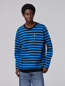 Zip Pocket Striped T-Shirt | Long | UNDERCOVER
