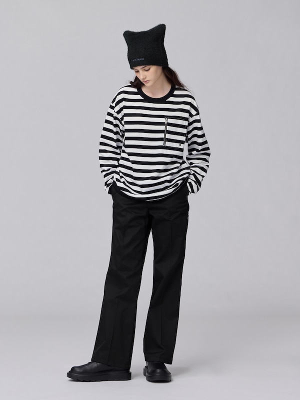 Zip Pocket Striped T-Shirt | Long | UNDERCOVER