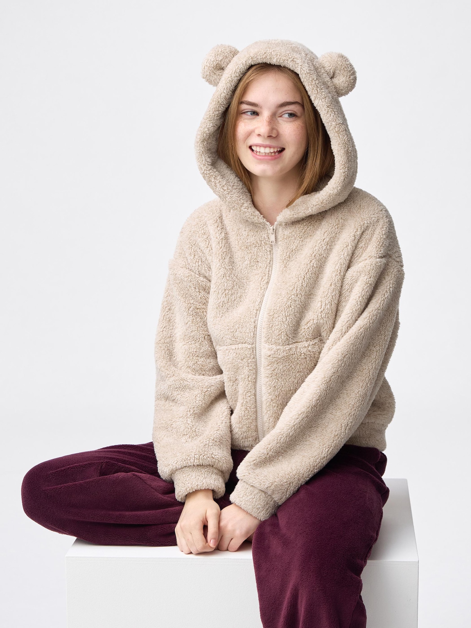Marshmallow Feel Full-Zip Hoodie | Bear | GU US