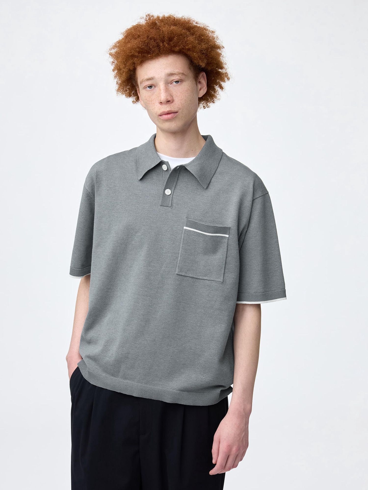 Gypsohila Knit Polo グレー Gypsohila Knit Polo グレー