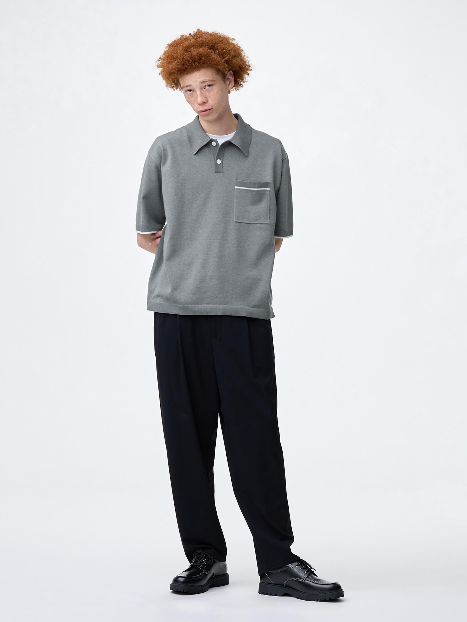 Washable Knitted Polo Shirt | HalfSlv | GU US
