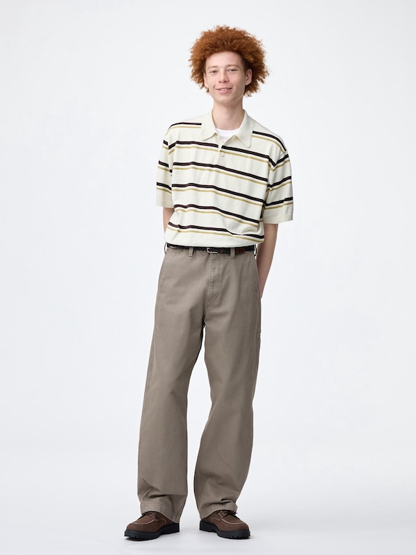 Washable Knitted Polo Shirt | HalfSlv | Stripe