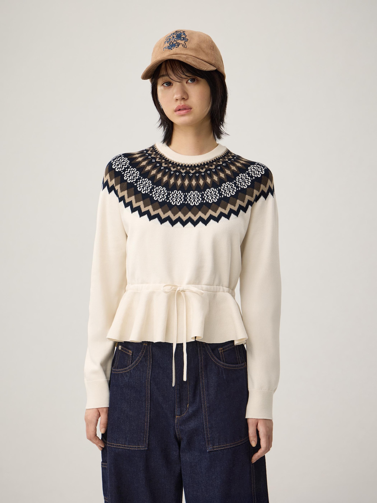  rokh スウェット L rokh スウェット L Peplum Knitted Pullover | by rokh | GU US