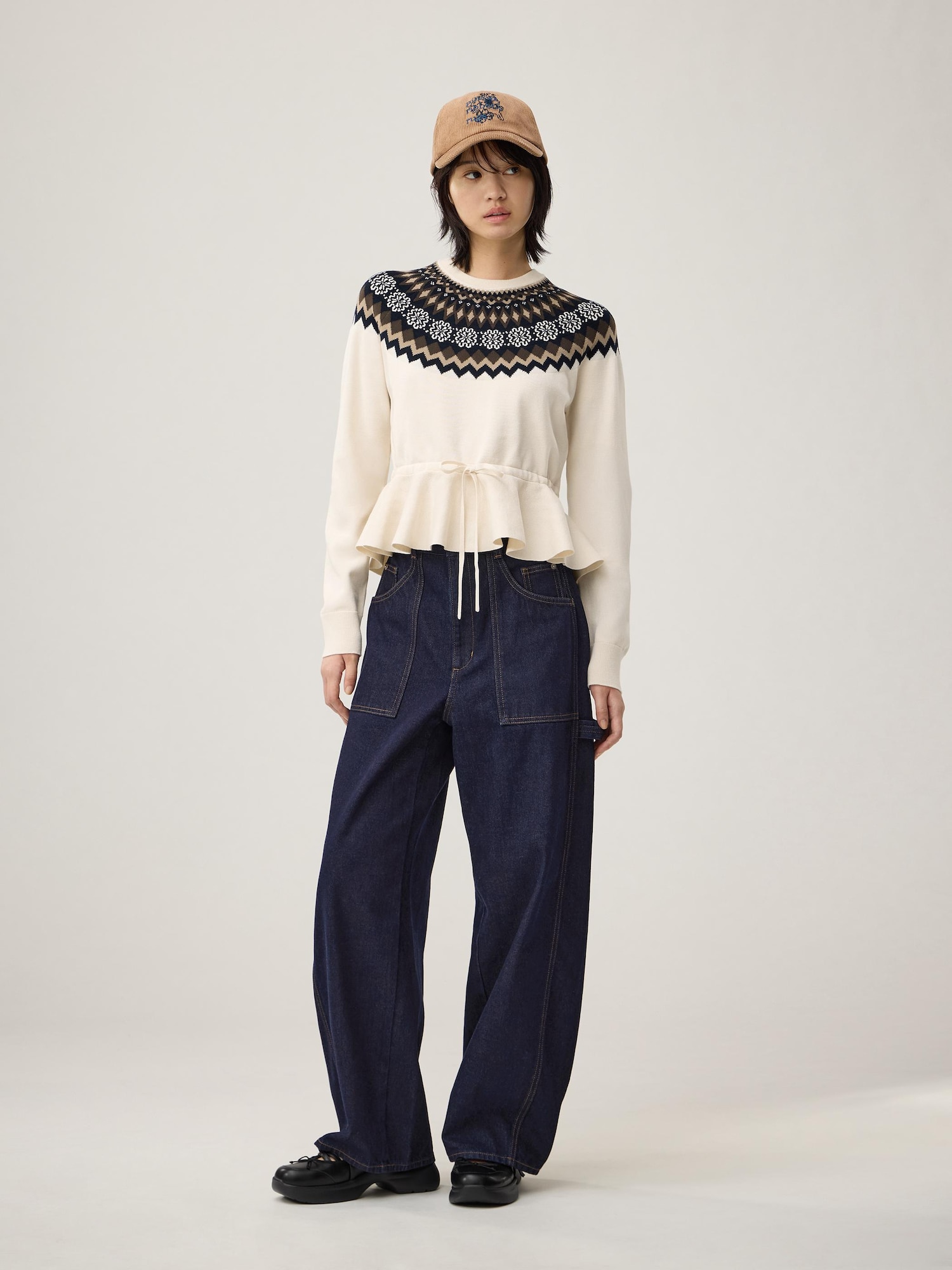  rokh スウェット L Peplum Knitted Pullover | by rokh | GU US
