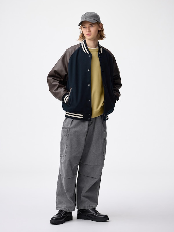 Denim Super Wide Cargo Pants