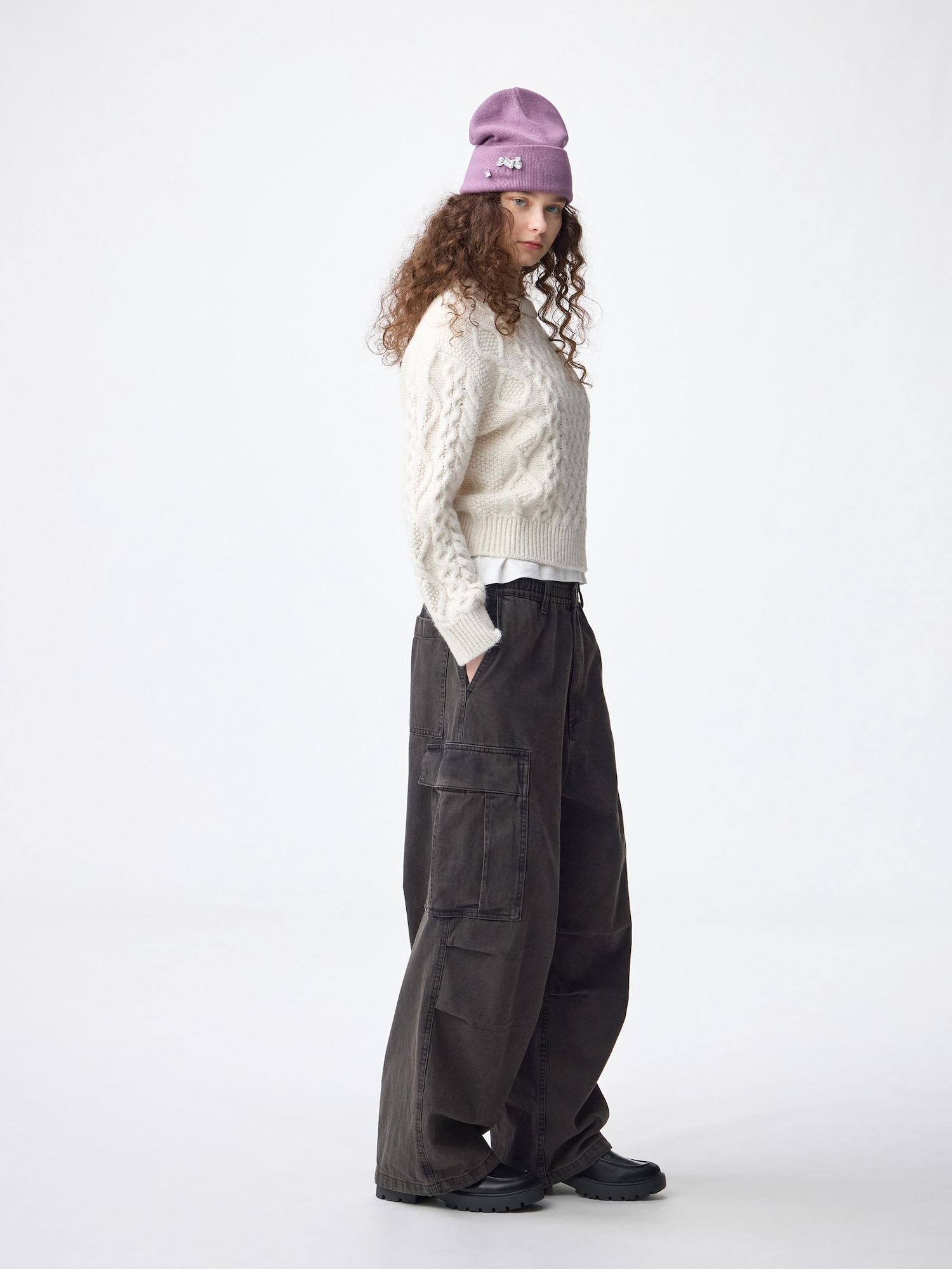 Denim Super Wide Cargo Pants | GU US