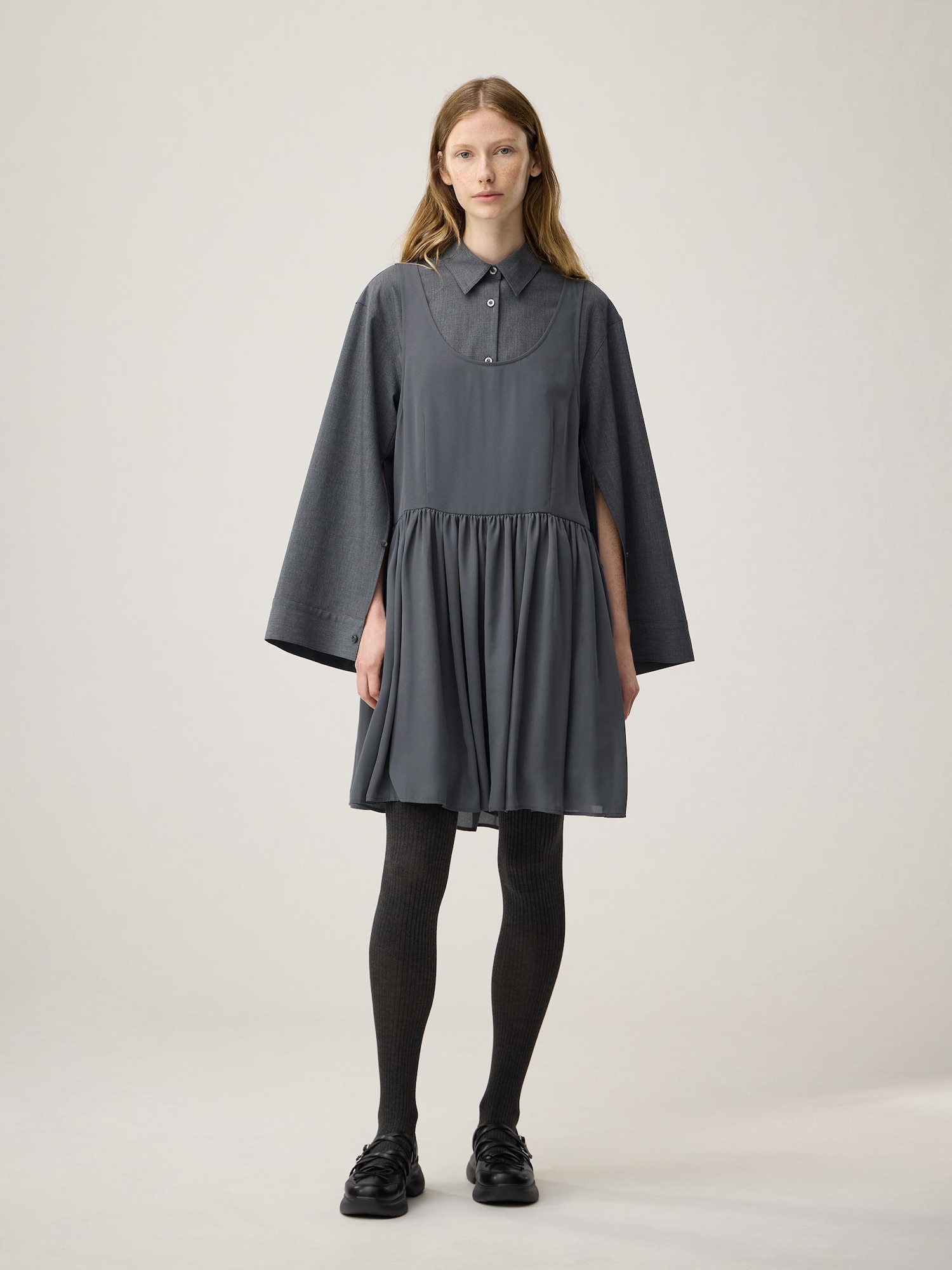 UJOH　Square Hem Shirt Dress SIZE2オリーブグレー UJOH Square Hem Shirt Dress SIZE2オリーブグレー - メルカリ