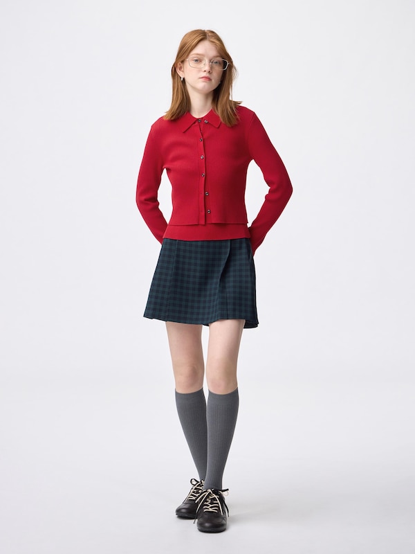 2 Piece Ribbed Knitted Polo Shirt | Sleeveless