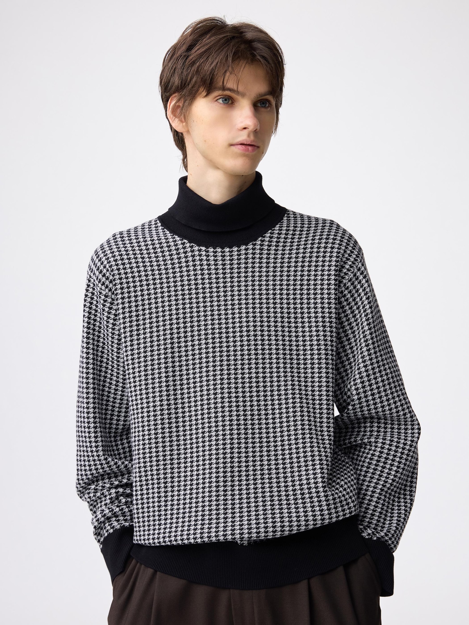 Turtleneck Houndstooth Sweater | GU US
