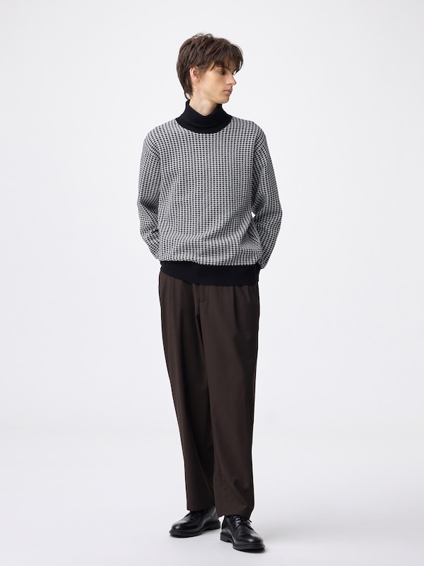 Turtleneck Houndstooth Sweater
