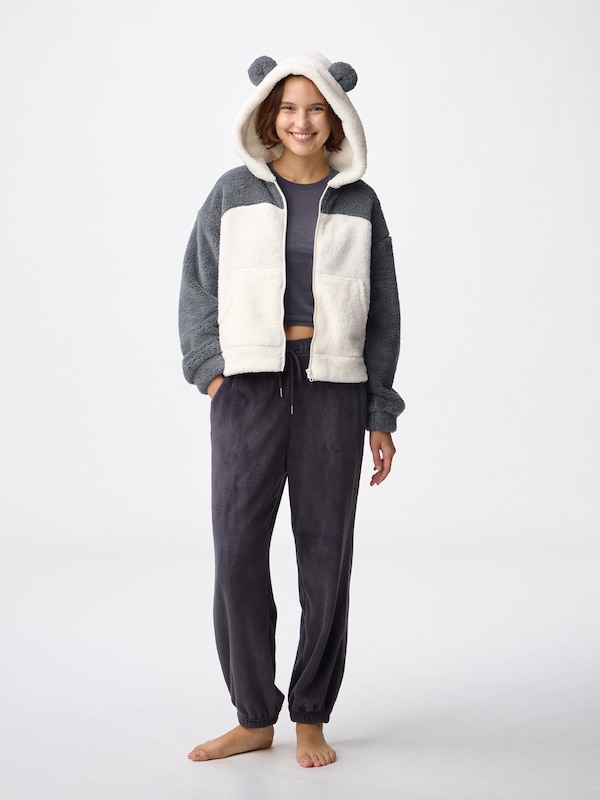 Marshmallow Feel Full-Zip Hoodie | Panda