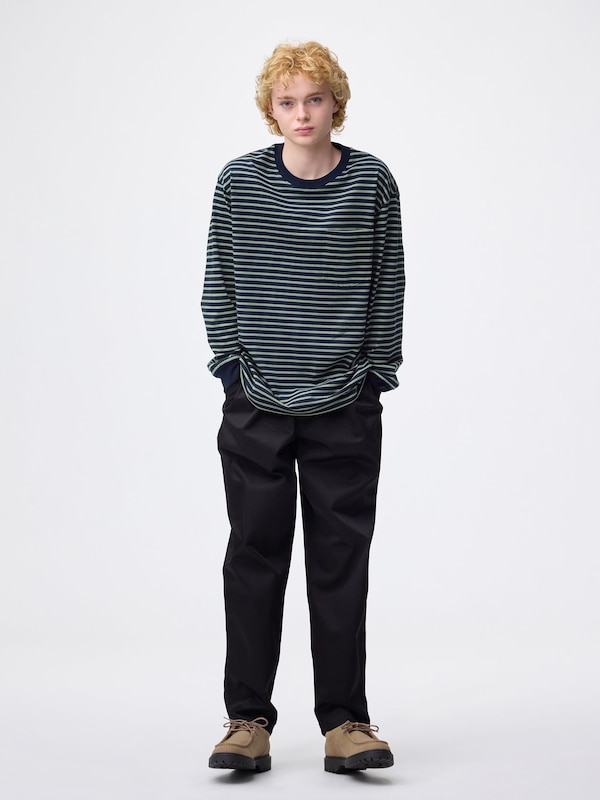Heavy Weight Crew Neck T-Shirt | Stripe | Long