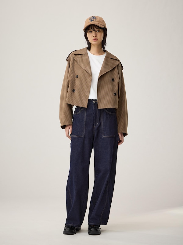 Short Trench Checked Coat | by rokh