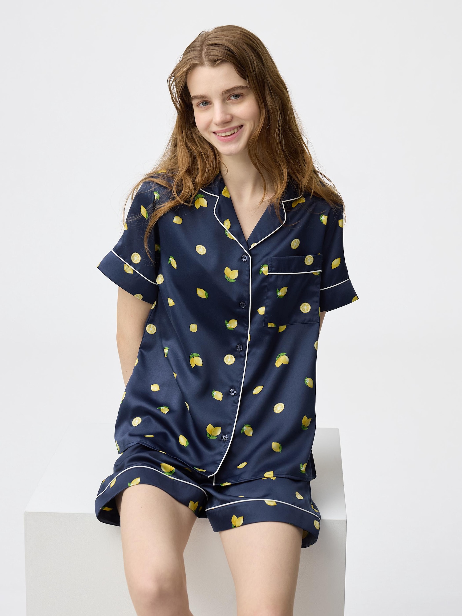 GU Satin Pajamas | Short | Lemon | StyleHint