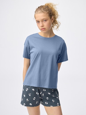 Cotton Color Lounge Set | Short | Panda