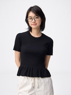 Peplum Knitted Pullover | Short